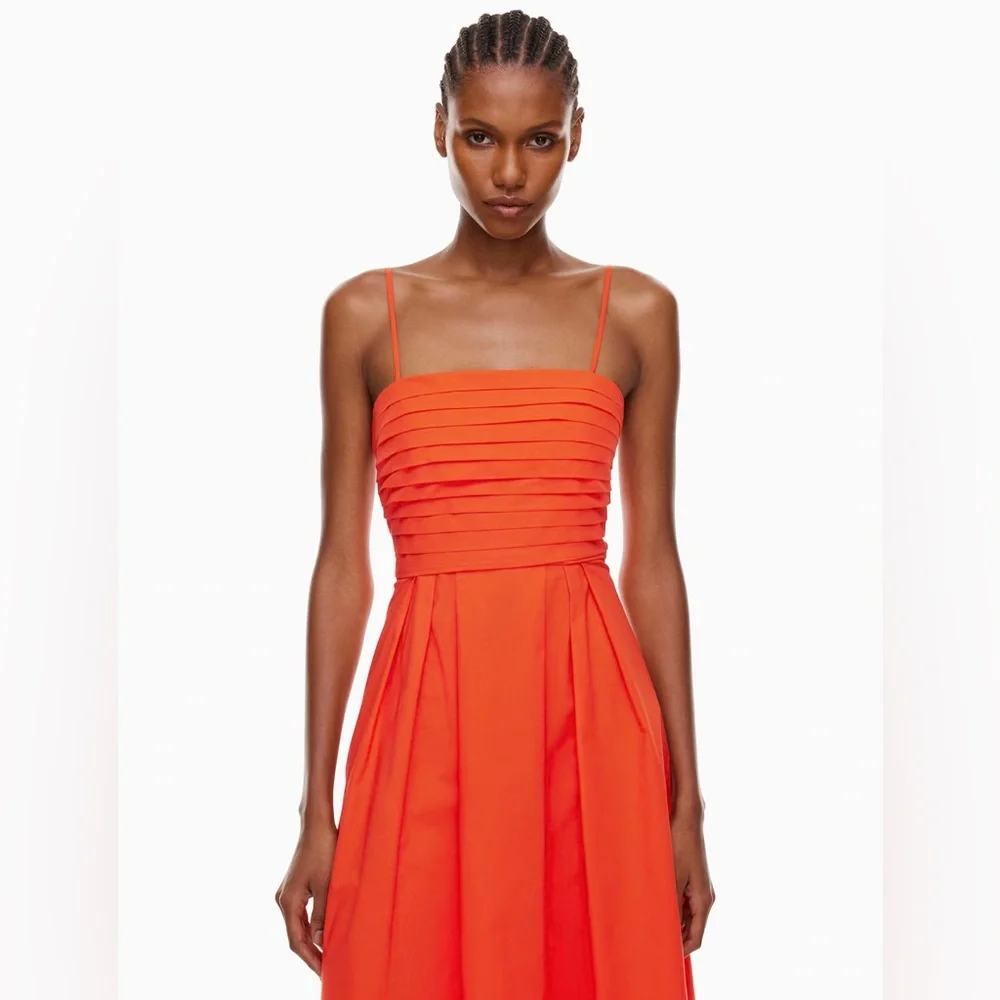 Babaton Vault Poplin Dress - Hot Cheeky Red - Picture 3 of 9